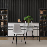 Velets Set of 4 Sera Upholstered Side Chair - Velvet - Light Gray - Black Leg